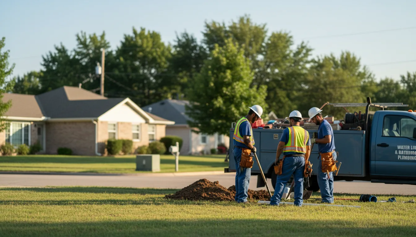 Residential water line and bathroom plumbing service in Walcott, IA